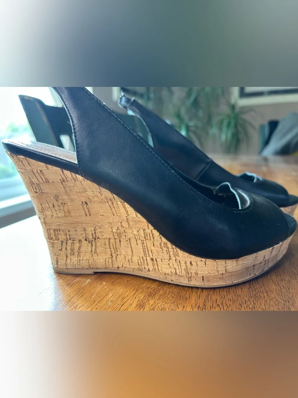 Charles by Charles David Black Wedge Platform Sz 7